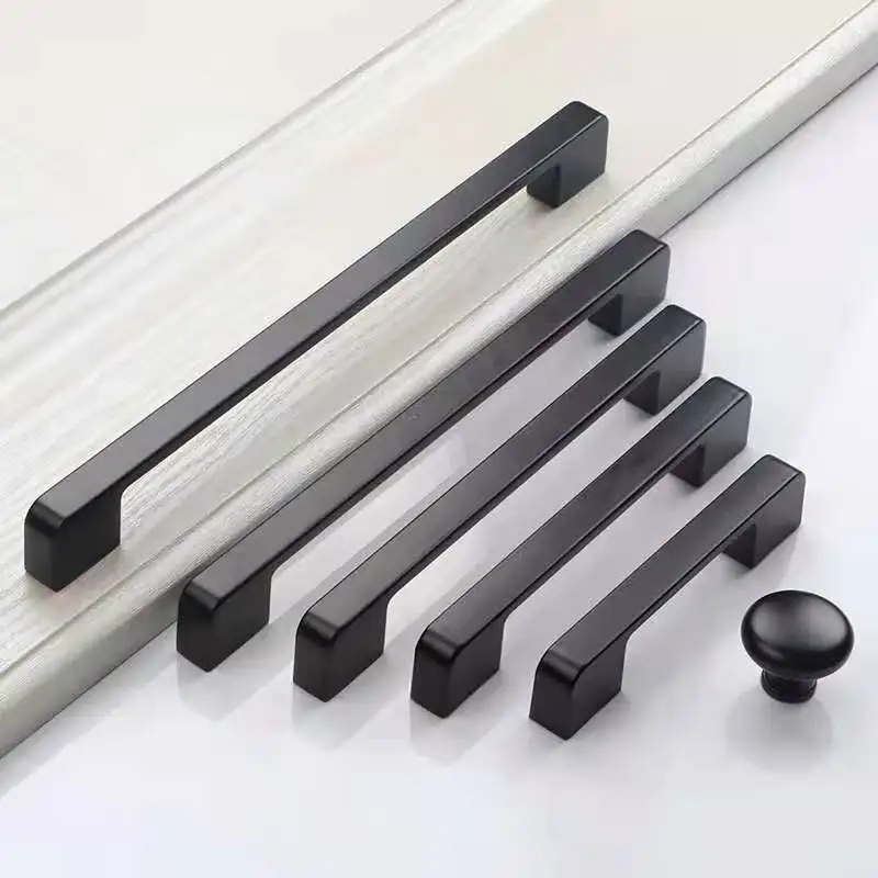 Modern Cabinet Handles Solid Aluminum Alloy Door Knobs Kitchen Cupboard Pulls Drawer Knobs 96-192MM Furniture furniture handles kitchen door handles