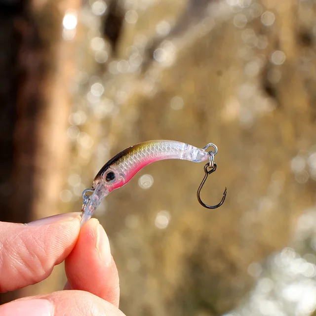 LETOYO 40mm Dying Fishing Lure Trout Mini Crankbait Micro Minnow Crank Floating Artificial Hard Baits Freshwater Fishing Tackle K