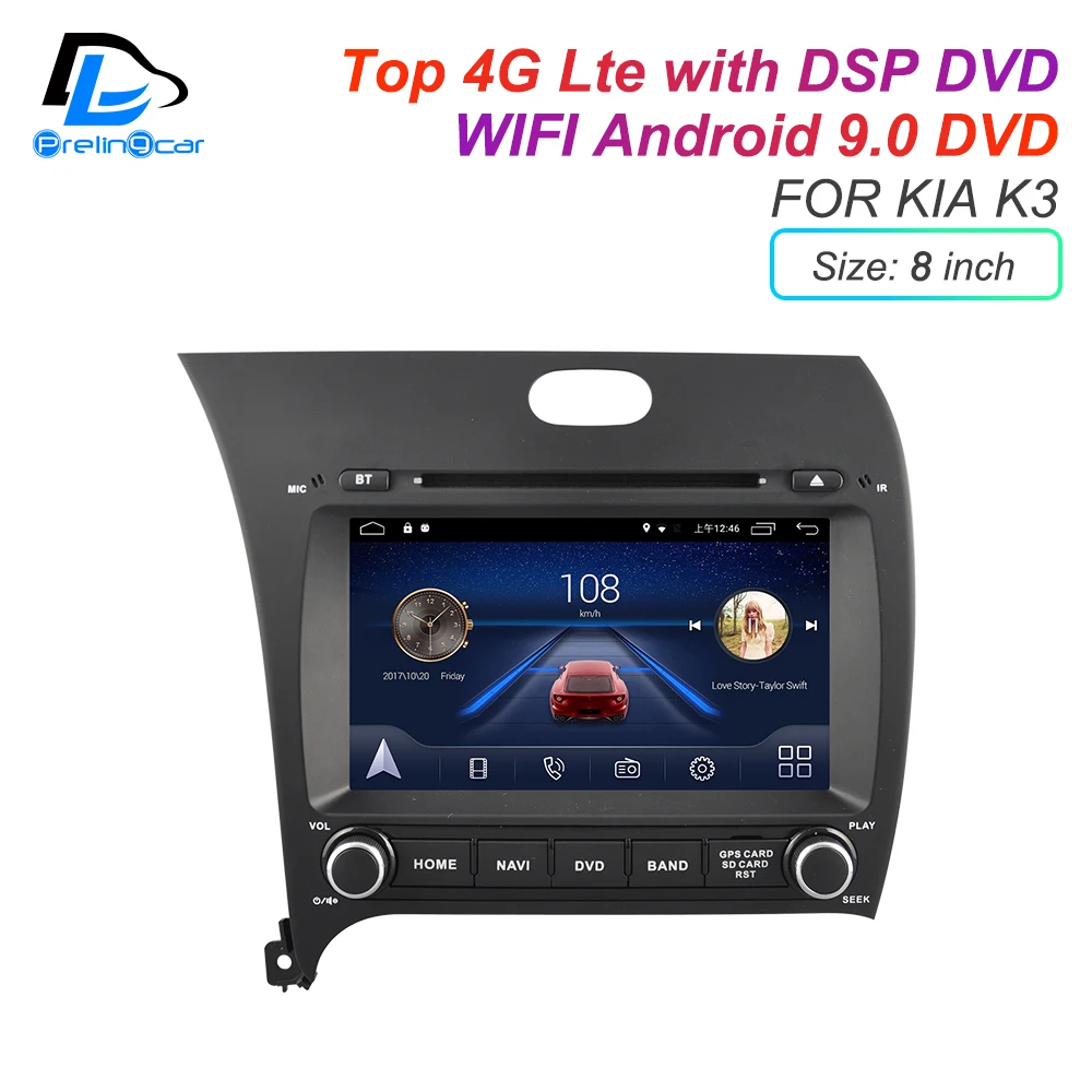 Android 9,0 DSP сабвуфер 4G Lte мультимедийный dvd-плеер для KIA K3 K3 RIO подголовник автомобиля монитор Радио Стерео навигационная система
