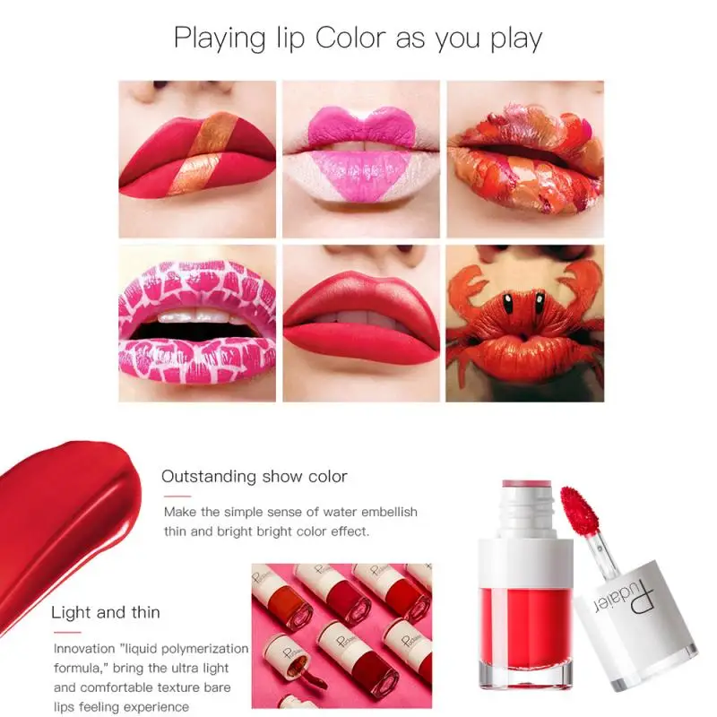 16 Colors Glitter Lip Gloss Lasting Matte Liquid Lipstick Waterproof Red Velvet Lip Makeup Tattoo Long Lasting Tint TSLM2
