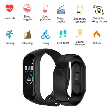 

Women Sports Fitness Tracker Smart Heart Rate Monitor Bracelet Calories Waterproof Smart Band Fashion Digital Watch For iOS 2019