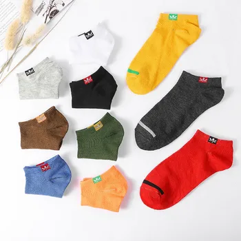 

10pcs/5pair Female Solid Low Cut Socks Short Socks Women's Slippers Spring Summer Cotton Blend Ankle Boat Socks P3
