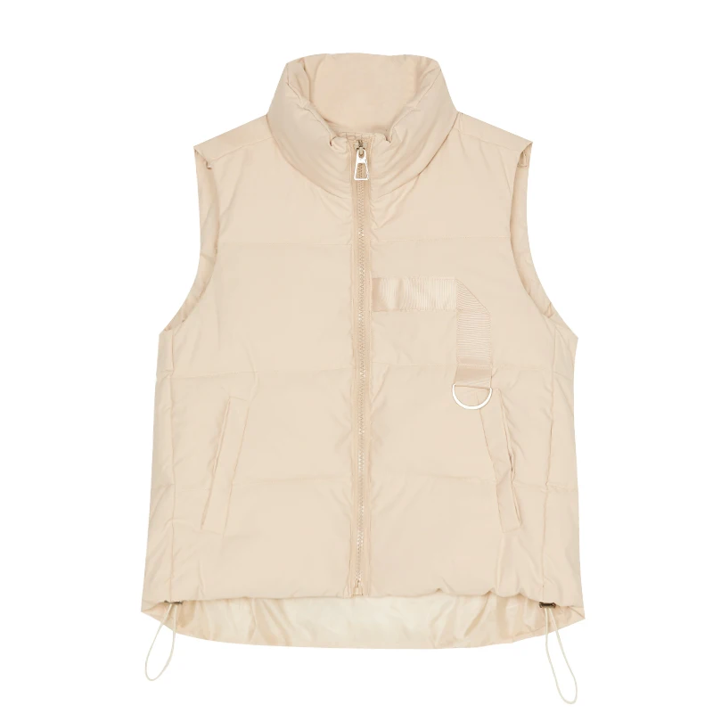 

Women's Stand Vest Winter Warm Thicken Casual Windbreaker Solid Colors Red Sleeveless Jacket Female Classic Waistcoat