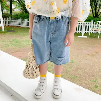 

2020 New Arrival Girls Boys Denim Holes Shorts Summer Kids Shorts 2-7 Years QH690