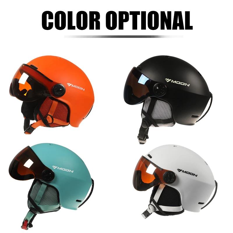 Óculos de sol lua capacete de esqui integralmente-moldado ПК+ eps capacete de esqui de alta qualidade ao ar Ливр adulto esport