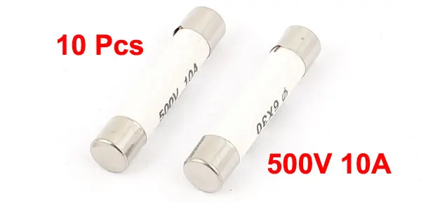 Uxcell автомобильный Картридж Предохранители DC 500 в 10x38 мм Замена для автомобиля стерео аудио сигнализации усилитель керамический короткого замыкания
