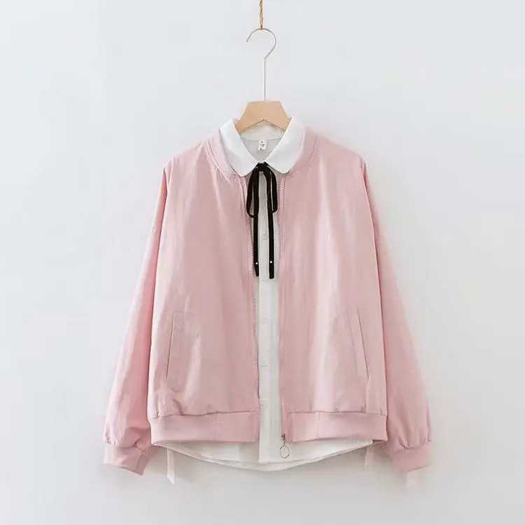 

A2-301 Autumn New Products Korean-style College Style Loose-Fit Versatile Sleeves Lace-up Jacket AliExpress