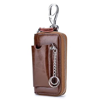 

12PCS / LOT Genuine Leather Cowhide Key Wallet Car Remote Control Bag Key Bag for Family
