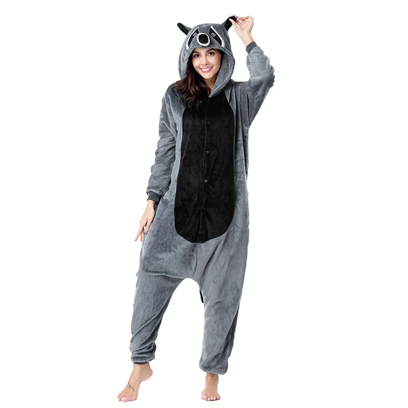 Najtaniej Funny Raccoon onesie piżama w zwierzątka kobiety mężczyźni Onesies dla dorosłych Cartoon przebranie na karnawał jednoczęściowy Pijamas kombinezony body