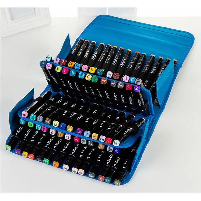 80 Slots Marker Storage Case Premium Heavy-Duty Nylon Zipper Storage Bag