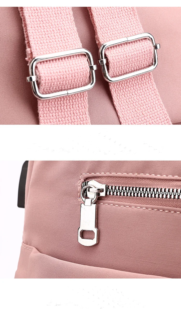 USB Rechargeable Casual Women Backpack Large Capacity College Wind Travel Trolley Bag Waterproof Ladies Backpack