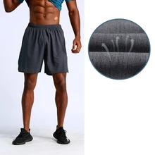 UABRAV полиэстер летние мужские шорты для бега быстросохнущие Компрессионные спортивные беговые фитнес, Спорт Шорты карманы drawstring marathon
