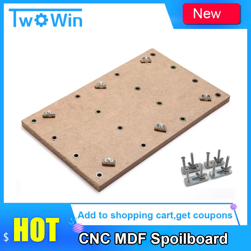 Cnc Mdf Spoilboard Protective Wood For 3018 Cnc Routers, Cnc Accessories 30 X 18 X 1.2cm (114/5