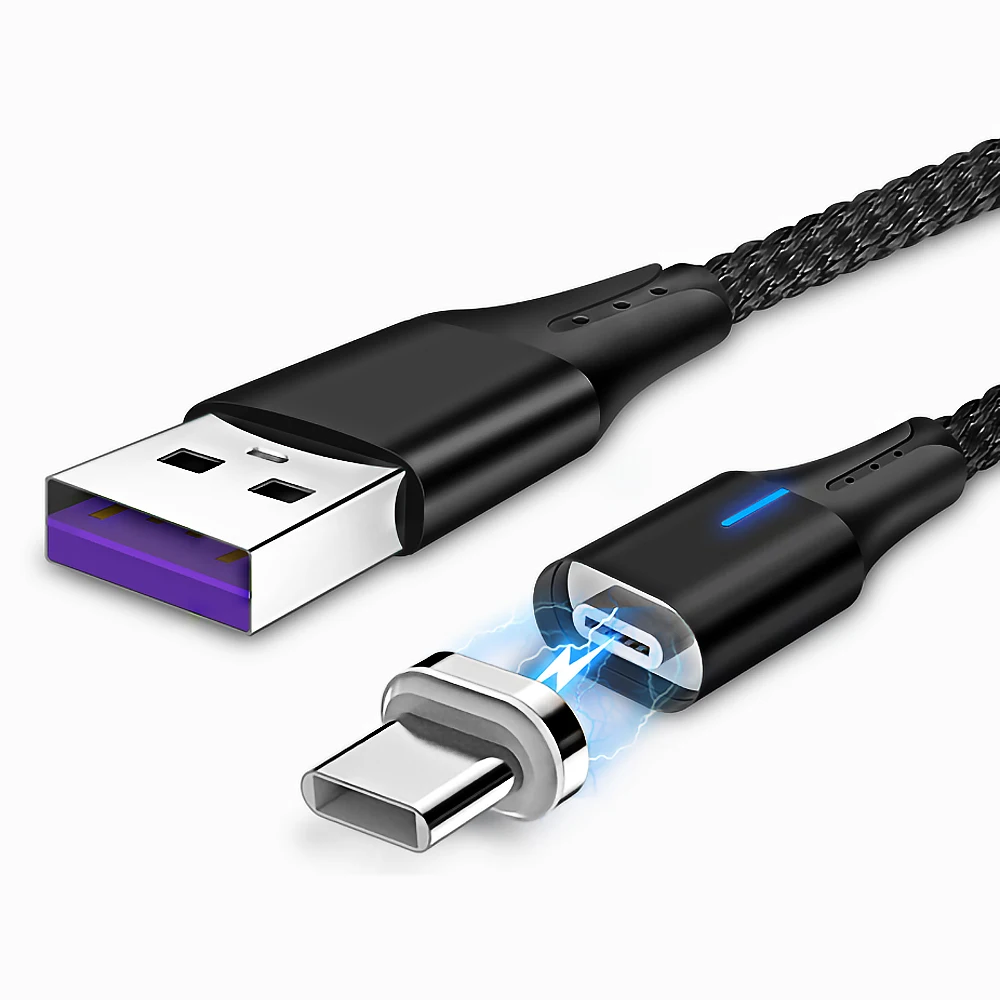 5A светодиодный магнитный USB супер быстрый зарядный кабель type C Micro USB кабель для huawei P9 P10 P20 samsung Xiaomi Redmi note 8 шнур для передачи данных