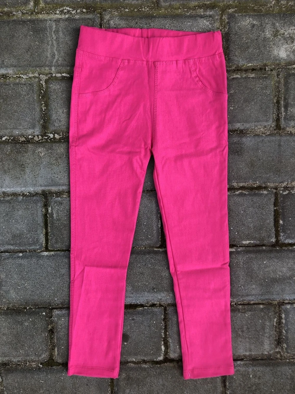 Новые яркие однотонные леггинсы для девочек джеггинсы, штаны детские джинсовые леггинсы с карманами