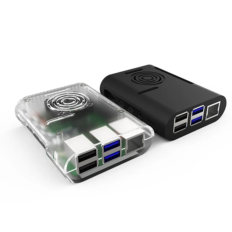Aokin ABS черный/белый/прозрачный чехол для Raspberry Pi 4 с охлаждающим вентилятором алюминиевый радиатор для Raspberry Pi 4 Модель B Pi 4B