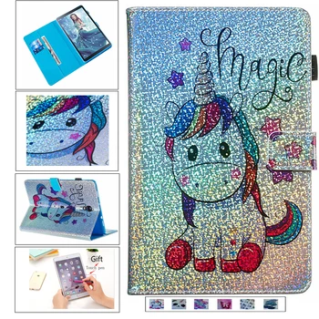 

Glitter diamond unicorn leather case tablet case For Samsung Galaxy Tab A 10.5 inch SM-T590 T595 Magnetic Flip stand cover shell