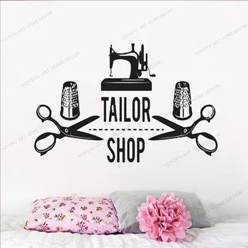 

Atelier wall decal Tailor Shop decor Stickers Fashion Clothes sewing bobbin metal Tailor stickers yw-730