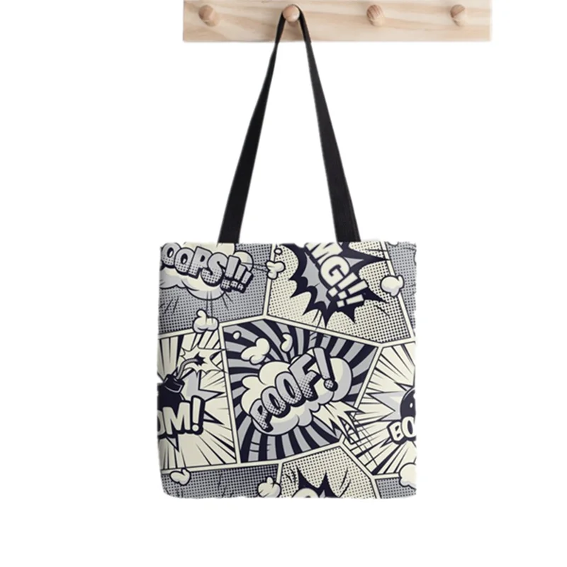 Shopper Kettlebell with Pugsgym Printed Tote Bag women Harajuku shopper Funny handbag girl Shoulder shopping bag Lady Canvas Bag