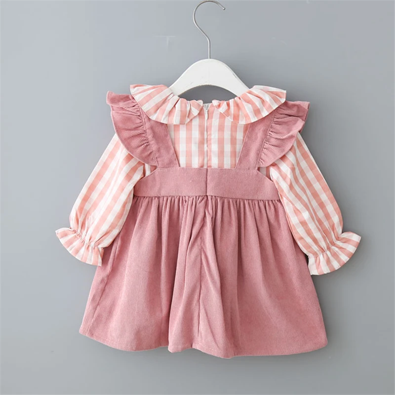 Модное клетчатое платье принцессы для маленьких девочек vestido Infantil/платье принцессы с длинными рукавами для вечеринки и свадьбы; платье-пачка для малышей; сезон весна-осень