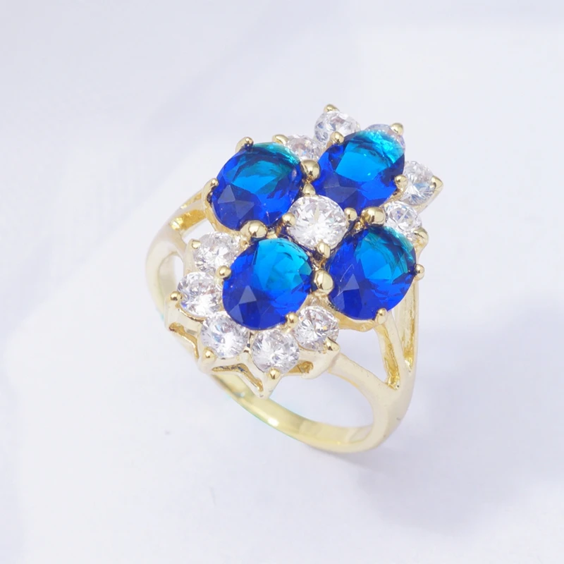 Романтическое сердце AAA кубический цирконий палец кольца для женщин и мужчин юбилей обручальное кольцо невесты позолоченные ювелирные изделия - Цвет основного камня: HZK0196