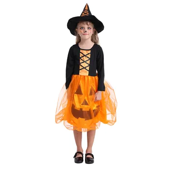 

Halloween Costume Night Light Children's Suit Stage Luminous Show Dress Led Skirt Cosplay Pumpkin Dress Show Dress