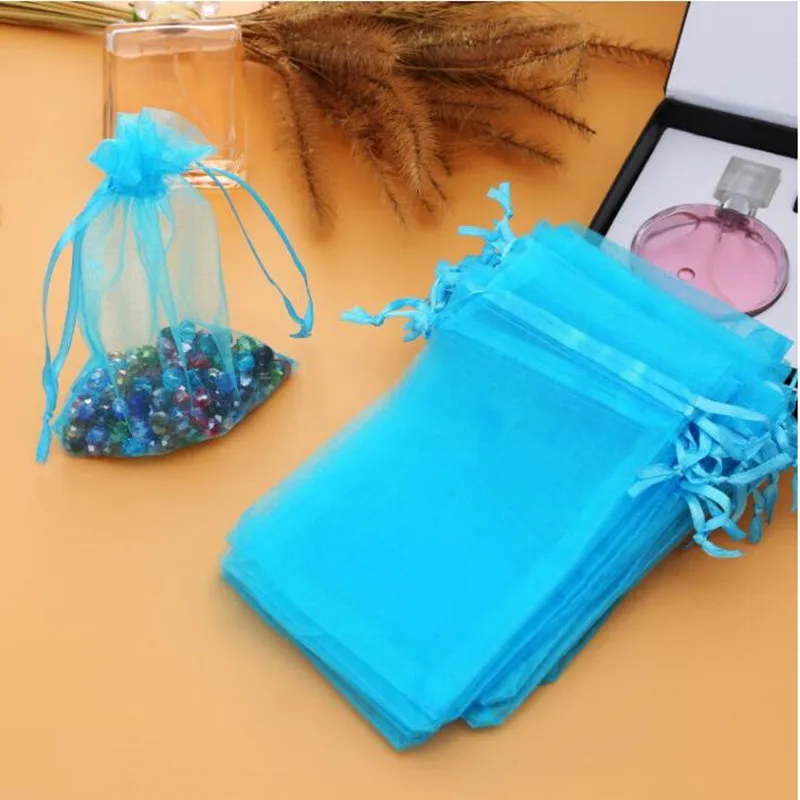 Tulle Bags Organza Sheer Gauze Jewelry Bags Packing Drawable Wedding Christmas Gift 50pcs organza jewelry bags