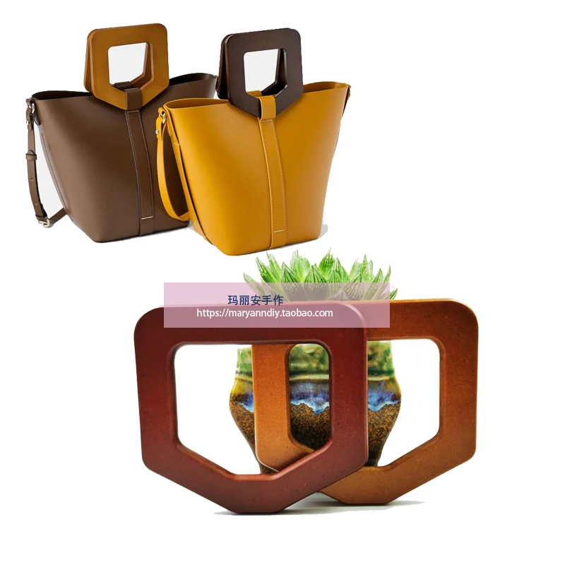 black nature light coffee wooden purse handle wholesale handbag