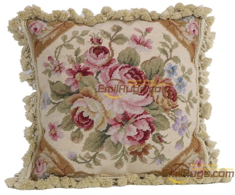Needlepoint woolenen Decorative Couch Throw Interior Decoration Cushion Square woolen Aubussion Square Cushion Cover
