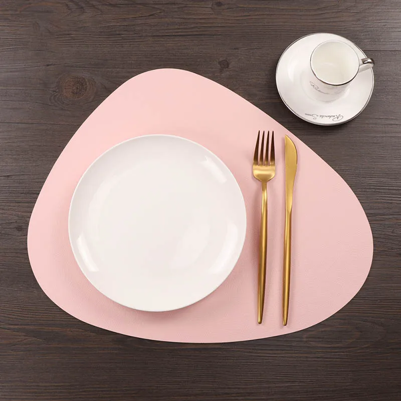 Pink Baispo Салфетки сервировочные из искусственной кожи, масляная вода, нагревательная с защитой, Нескользящие салфетки, набор подставок для кухни, моющиеся салфетки - Цвет: Pink