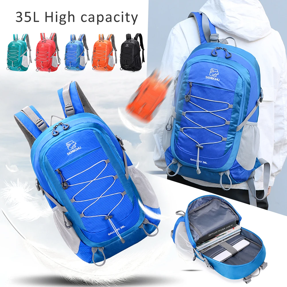 HEFLASHOR 35L водонепроницаемый велосипедный рюкзак, вентилируемый, для велоспорта, альпинизма, путешествий, бега, портативный рюкзак, для спорта на открытом воздухе, сумки для воды