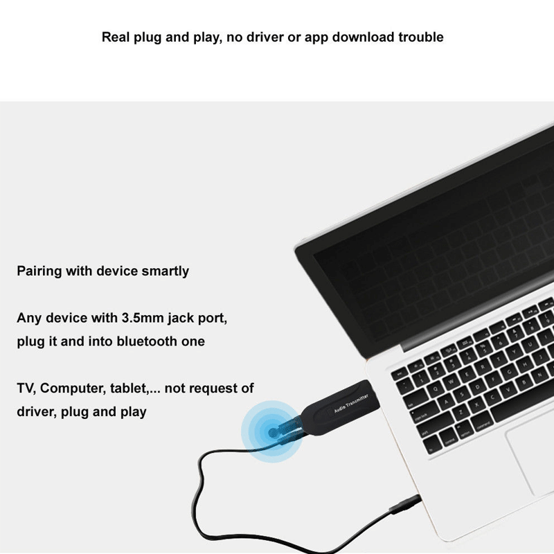 Мини USB Bluetooth аудио передатчик беспроводной стерео адаптер для ТВ MP3 гарнитура