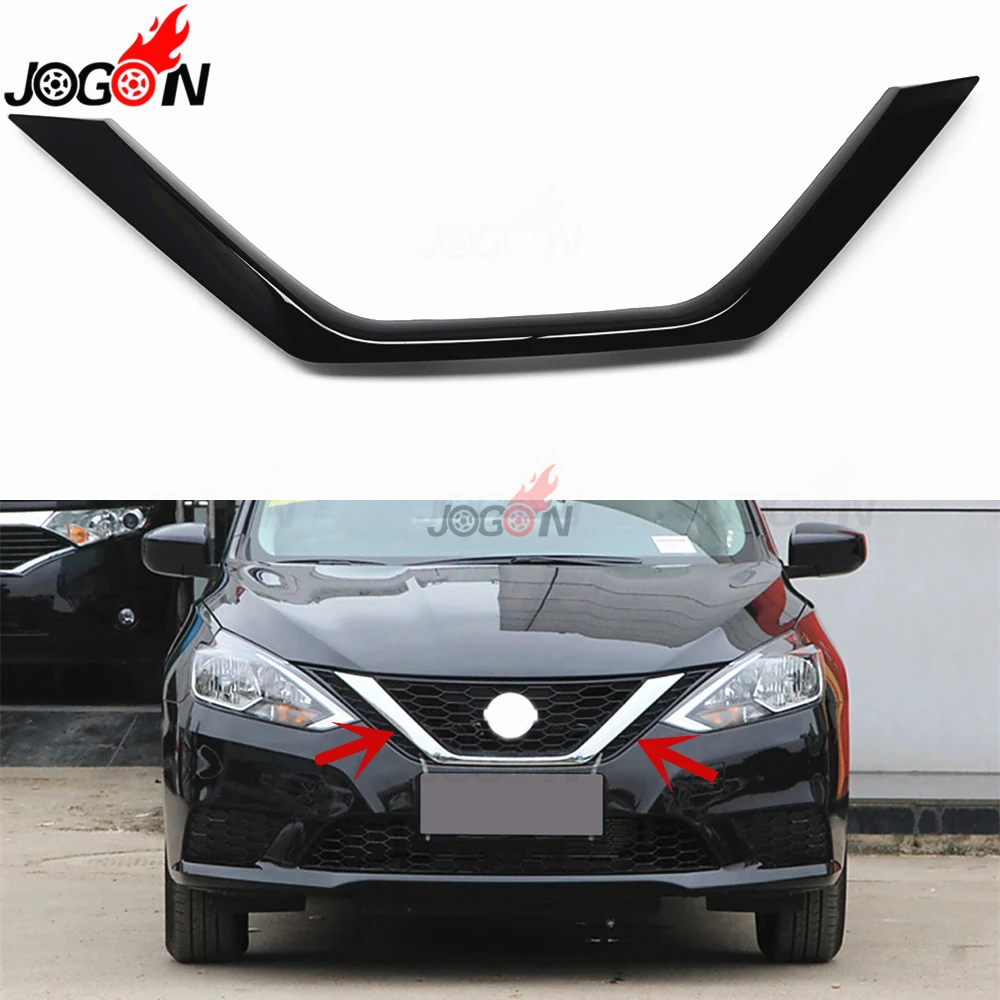 

For Nissan Sylphy/Sentra 2016 2017 2018 Glossy Black Car Front Central Grill Grille Cover Trim ABS Plastic