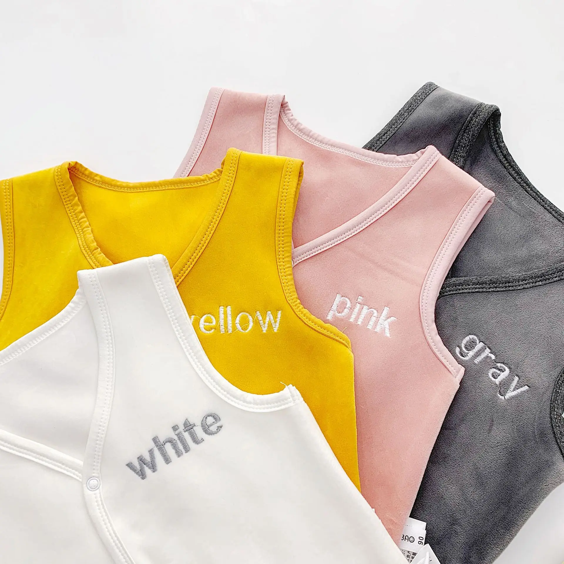 WLG baby winter solid all match sweater vest kids boy fanshion letter white waistcoat children winter outwear clothes 1-5years