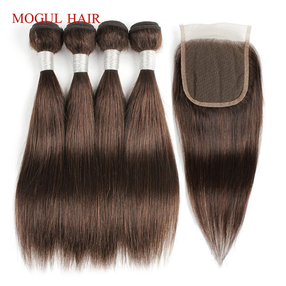 MOGUL волос 50 г/шт. 4 Комплект с закрытием чёрный коричневый пряди короткий Боб Стиль