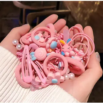 

2020 HOT 50PCS Children Baby Girl Elastic Rope Ring Hairband Kids Candy Color Rabbit Cute Hair Band Ponytail Holder