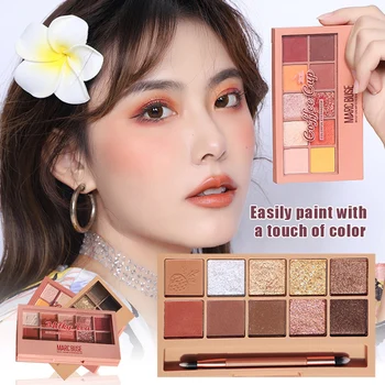 

Cosmetics 10 Colors Eyeshadow Palette Shimmers Matte Eyes Makeup Beauty Tool EY669