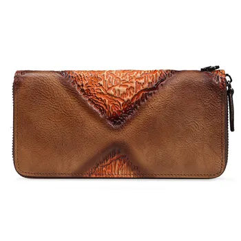 

Unisex Special Design Genuine Leather Wallets Men Leather Clutch Purse Long Words Wallet Female Wristlet Women Phone Bag Purse