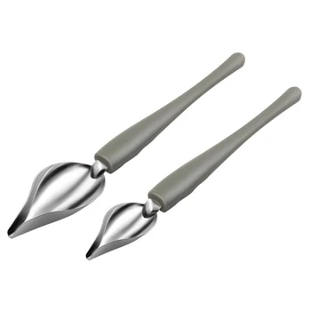 

Culinary Drawing Decorating Spoon Set, 2 Pcs Saucier Drizzle Spoons,Decorating Pencil Spoon for Decorative Cake,Coffee