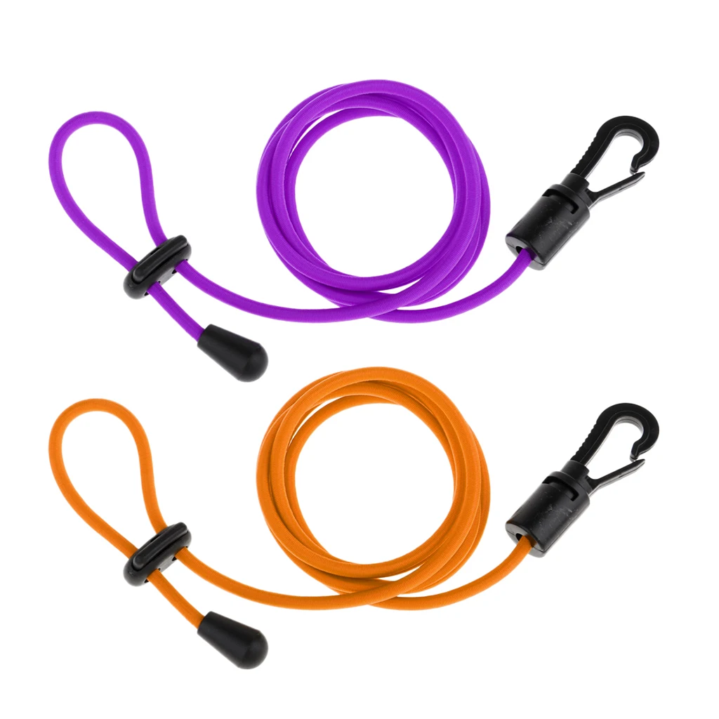Orange Purple 2 шт. эластичное безопасное весло для байдарки, каное поводок для удочки-разные цвета для всех типов весел и Удочек - Цвет: Orange Purple