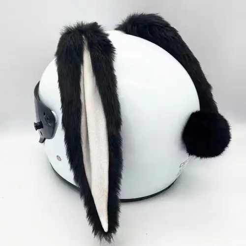 Car Motorcycle Helmet Cute Plush Rabbit Ears Decor Motocross Full Face Off Road Helmet Accessories Sticker Cosplay Auto Styling - Image 7