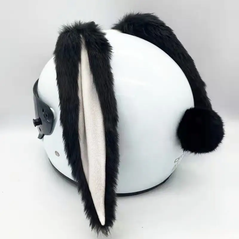 Car Motorcycle Helmet Cute Plush Rabbit Ears Decor Motocross Full Face Off Road Helmet Accessories Sticker Cosplay Auto Styling - Image 7