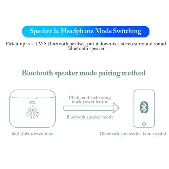 

F9 Earphones Mini 2in1 Bluetooth 5.0.Touch Sport 9D Stereo LED Display
