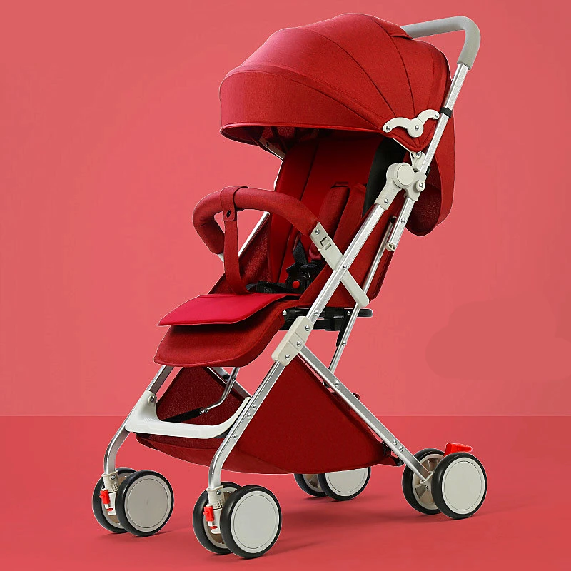 Portable baby stroller can sit reclining baby child stroller ultra light umbrella cart folding simple stroller 6 free gifts