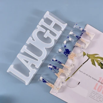 

LAUGH Words Doorplate Listed Casting Silicone Mould DIY Crafts Hanging Pendant Making Tool Crystal Epoxy Resin Mold