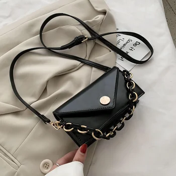 

Mini Solid Color PU Leather Crossbody Bags For Women 2020 Simple Handbags and Purses Female Travel Chain Cross Body Bag
