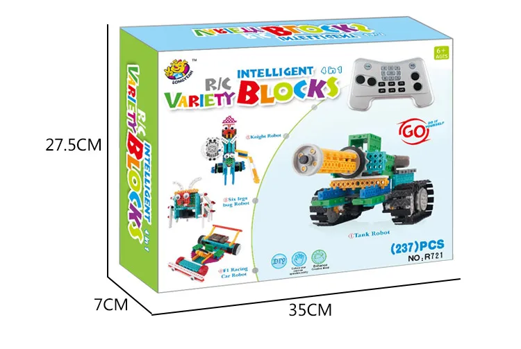 remote control building blocks tank kids toys educational