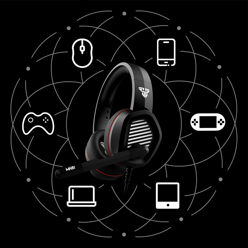 Наушники FANTECH MH81 с микрофоном черные наушники разъемом 3 5 мм и широким звуком