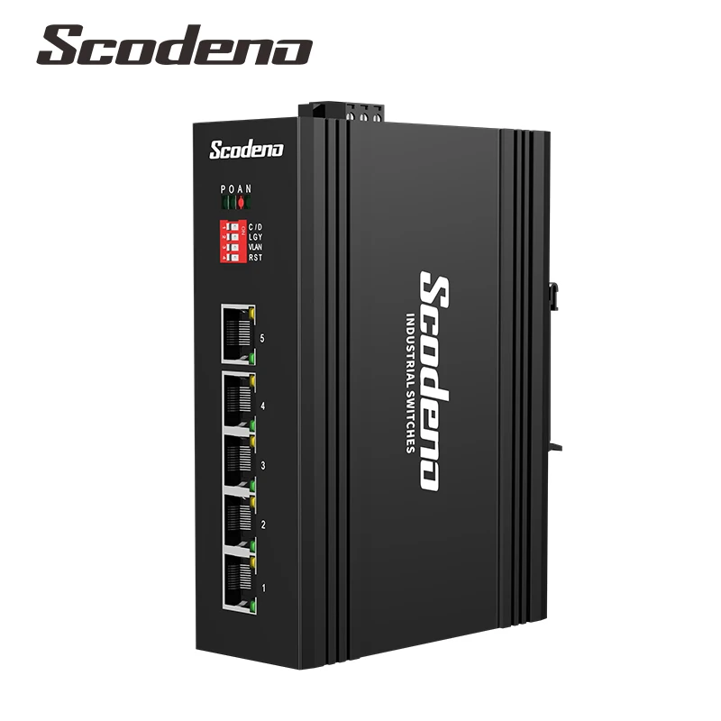 Промышленный гигабитный Ethernet сетевой коммутатор PoE DIN рейка неуправляемый