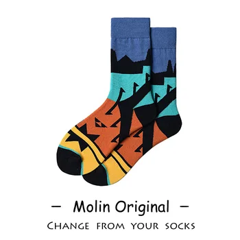 

Patchwork Woman Sock Geometric Socks for Women Colorful Style Ladies High Standard Sox Female Cotton Trendy Spring Autumn Sokken